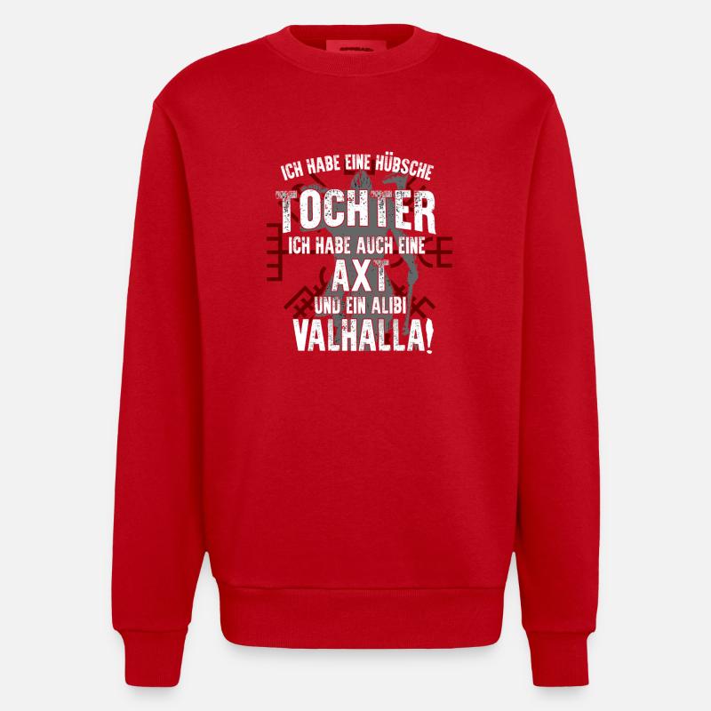 Wikinger - Heavyweight Oversized Organic Crew Neck Made in EU - Rot