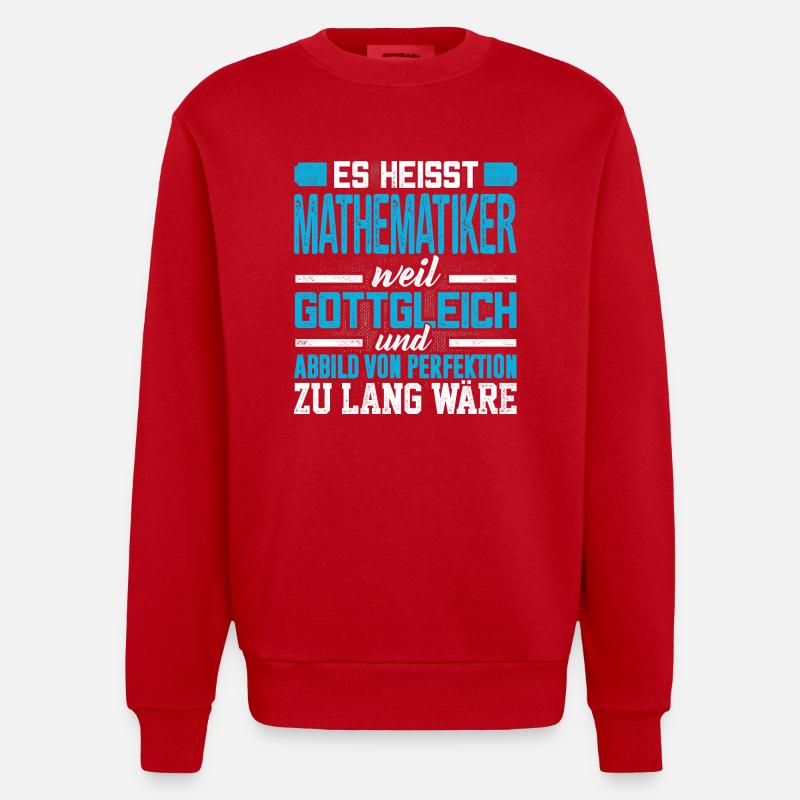 MATHEMATIKER - Perfekt - Heavyweight Oversized Organic Crew Neck Made in EU - Rot
