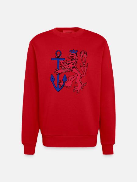 Düsseldorfer Löwe - Heavyweight Oversized Organic Crew Neck Made in EU - Rot