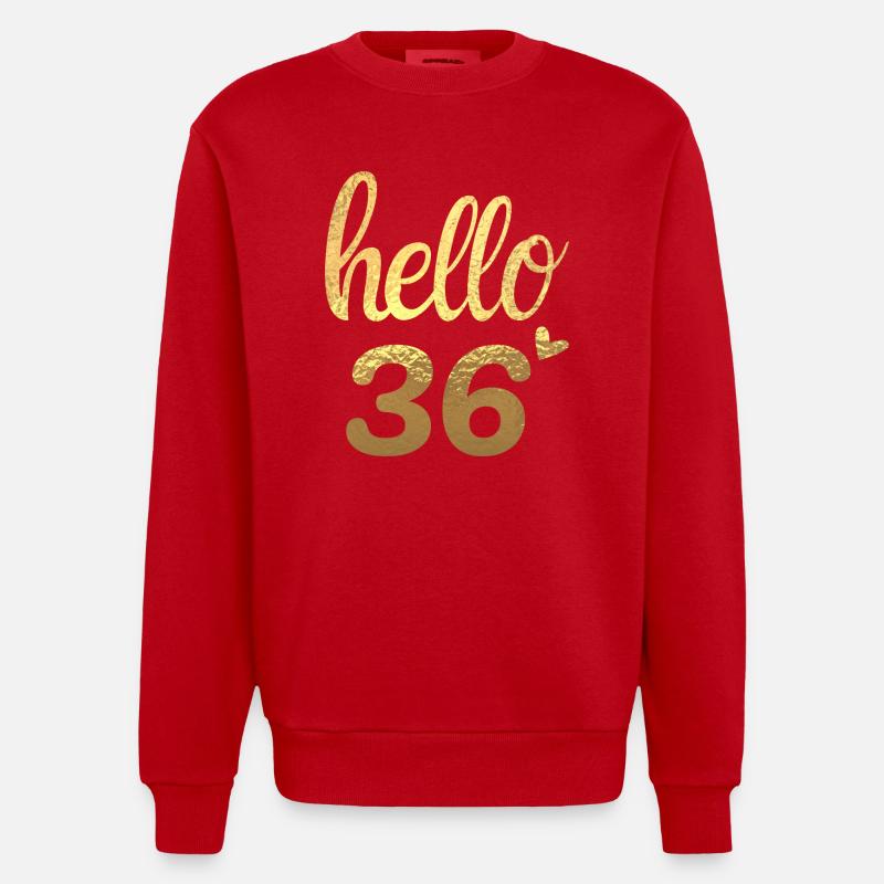 Hello 36 doré - Sweat bio épais oversize fabriqué en UE - rouge