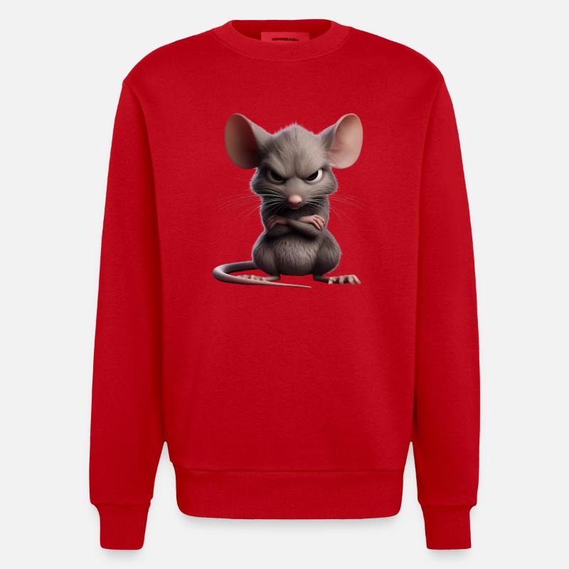 Rat grim 2 - Sweat bio épais oversize fabriqué en UE - rouge