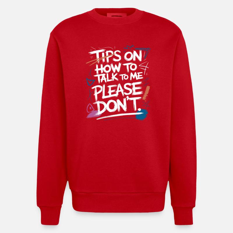 Introvertiert und Gesprächsfrei - Heavyweight Oversized Organic Crew Neck Made in EU - Rot