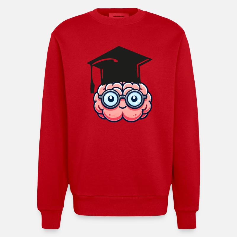brain comic nerd student - Heavyweight Oversized Organic Crew Neck Made in EU - red