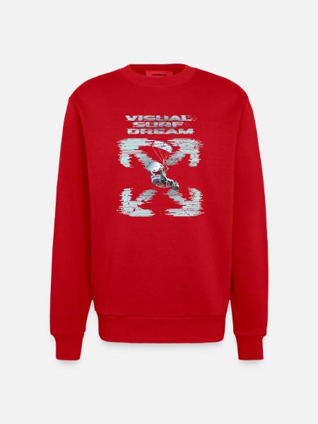Visual Kitesurfing Dream - Heavyweight Oversized Organic Crew Neck Made in EU - red