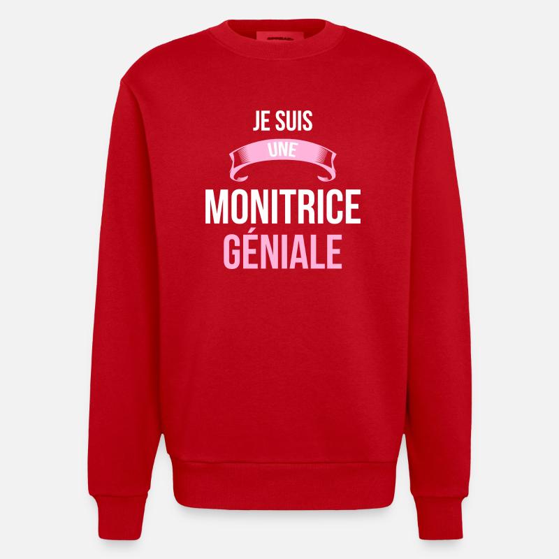 je suis une Monitrice - Sweat bio épais oversize fabriqué en UE - rouge