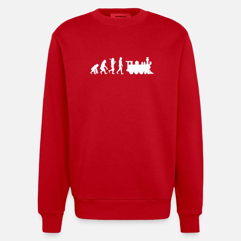 Locomotive ferroviaire Evolution - Sweat bio épais oversize fabriqué en UE - rouge