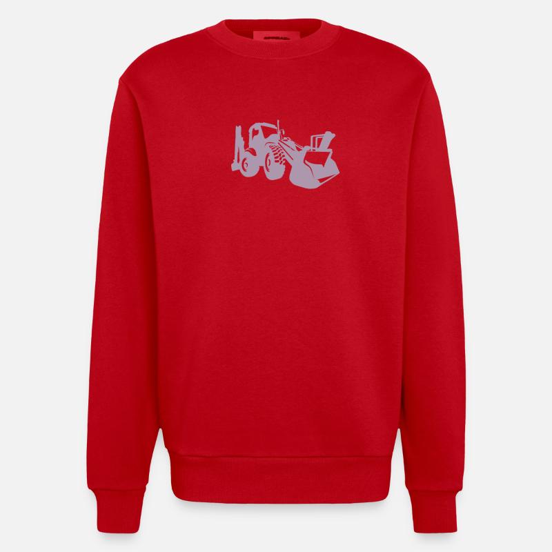 Baggerfahrer Radlader Bagger - Heavyweight Oversized Organic Crew Neck Made in EU - Rot