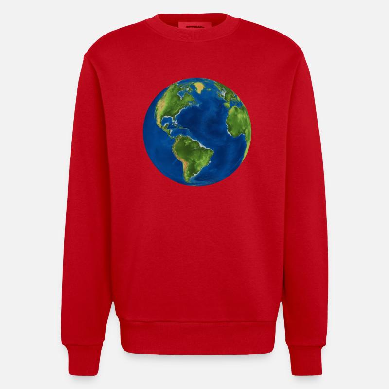 globe - Sweat bio épais oversize fabriqué en UE - rouge