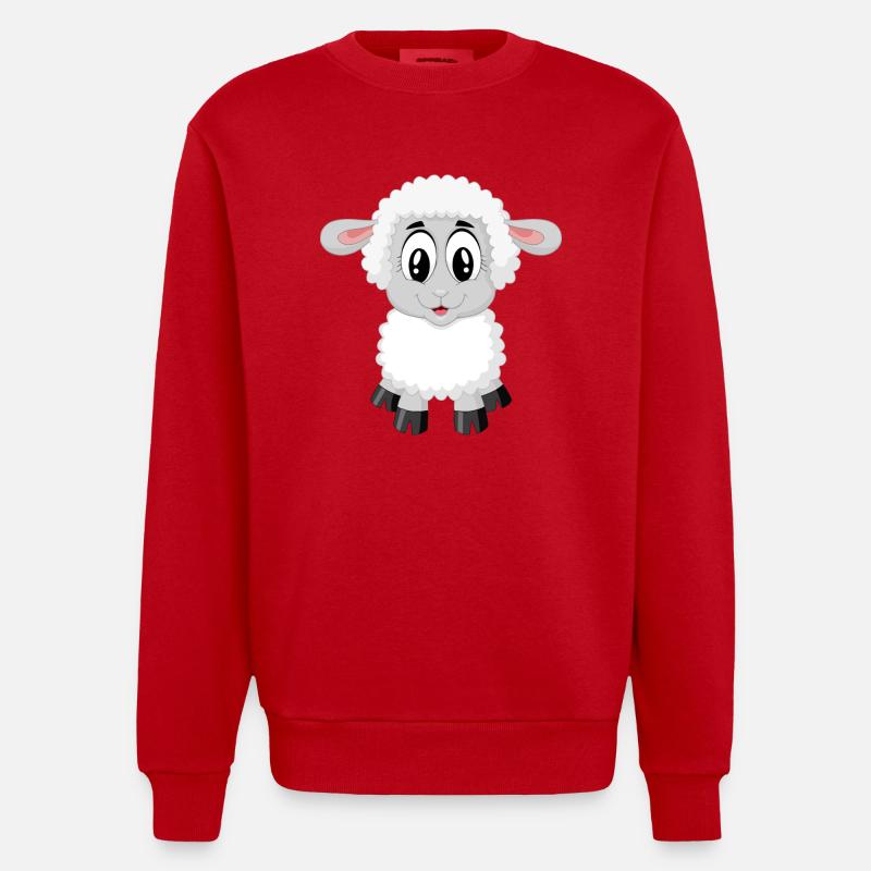 Süßes Schaf! - Heavyweight Oversized Organic Crew Neck Made in EU - Rot