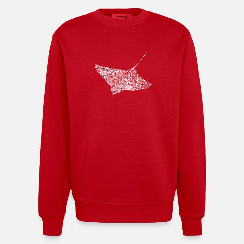 raies aigle - Sweat bio épais oversize fabriqué en UE - rouge