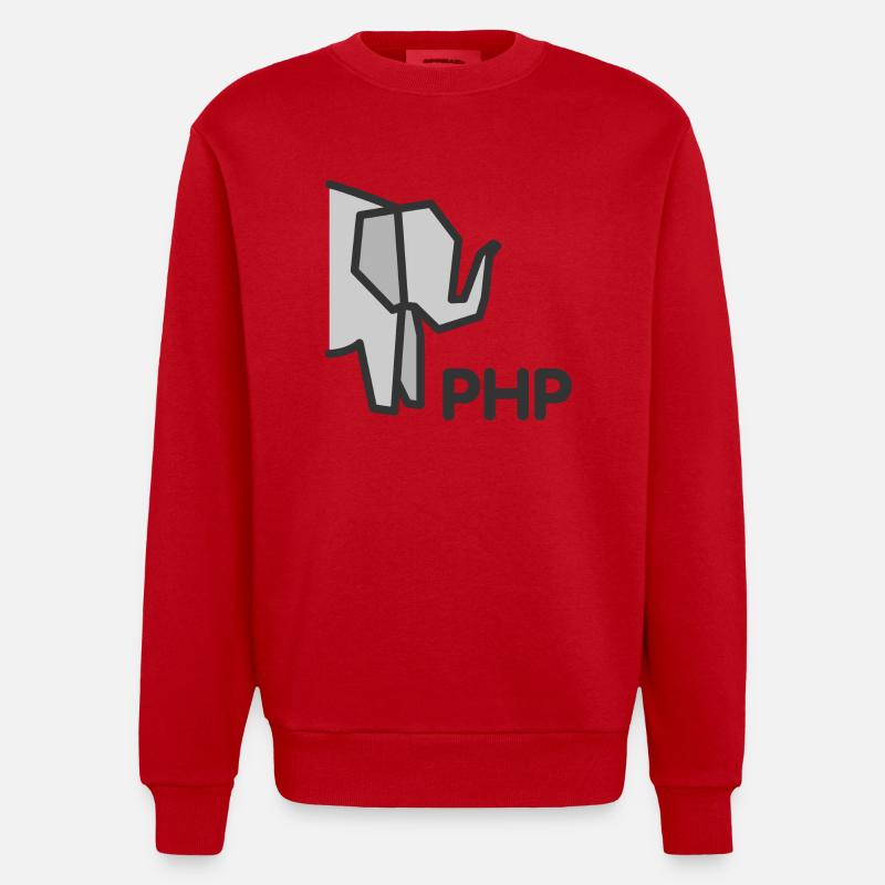 PHP Elephant - Sweat bio épais oversize fabriqué en UE - rouge