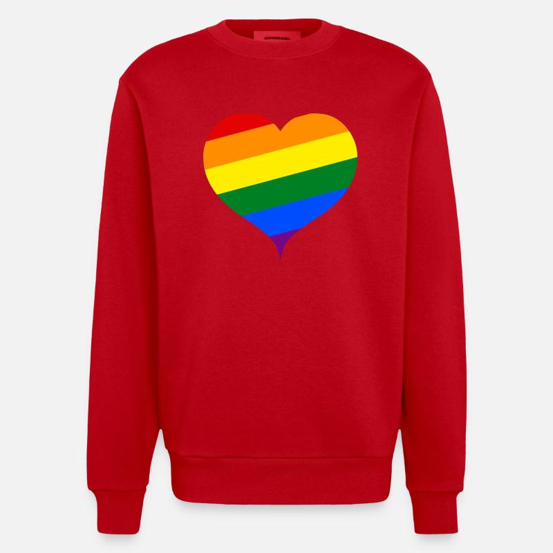 Das Regenbogen-Herz ;) - Heavyweight Oversized Organic Crew Neck Made in EU - Rot