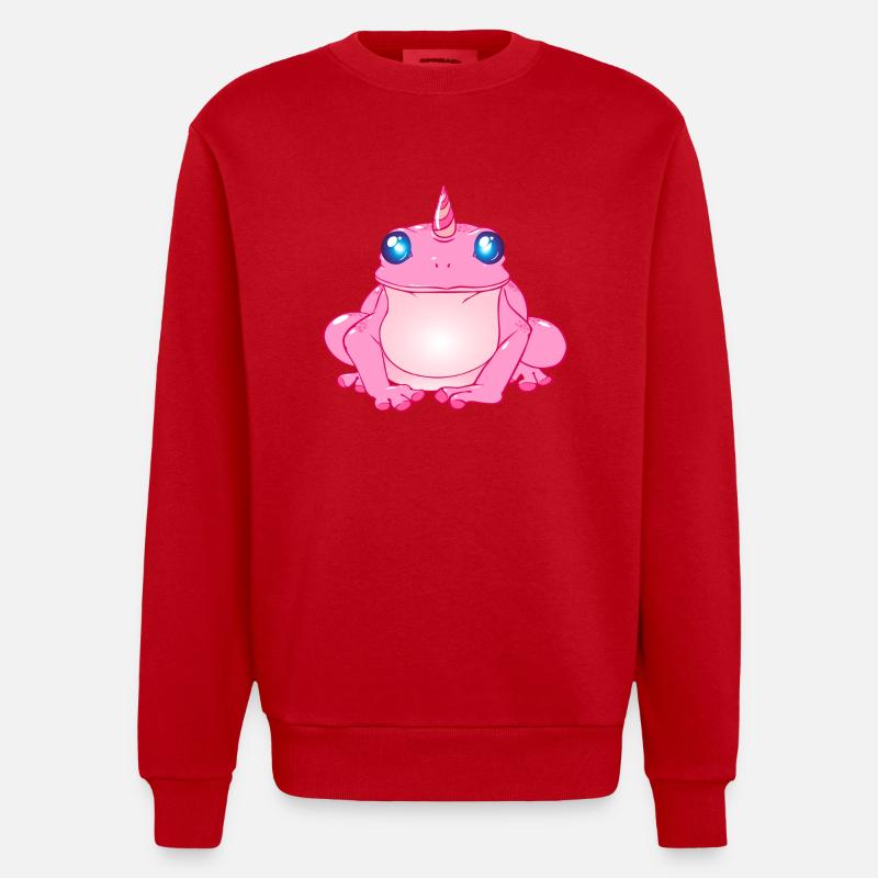 Frosch mit Horn - Heavyweight Oversized Organic Crew Neck Made in EU - Rot