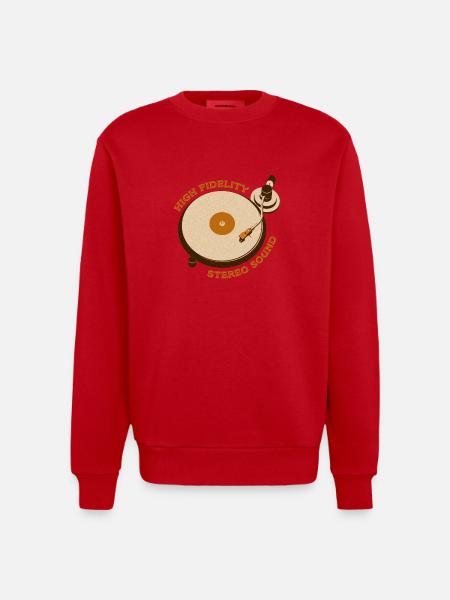Reto Turntable - Heavyweight Oversized Organic Crew Neck Made in EU - red