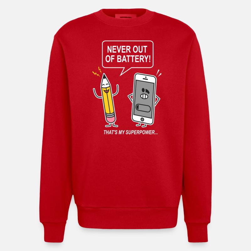 drôle humour sarcasme smartphon - Sweat bio épais oversize fabriqué en UE - rouge