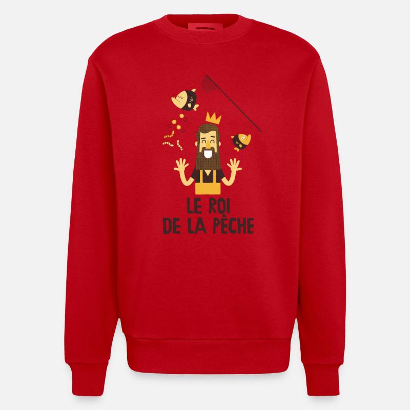 Le roi de la pêche - Sweat bio épais oversize fabriqué en UE - rouge