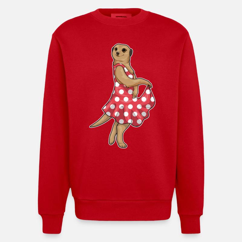Suricate Polkadot - Sweat bio épais oversize fabriqué en UE - rouge