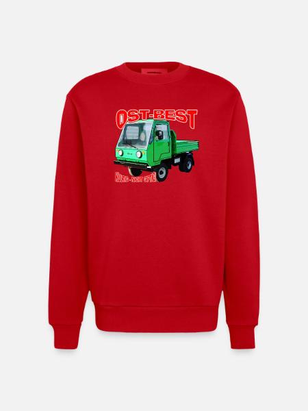 Multicar M25 bunt - Heavyweight Oversized Organic Crew Neck Made in EU - Rot