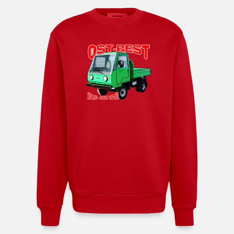 Multicar M25 bunt - Heavyweight Oversized Organic Crew Neck Made in EU - Rot