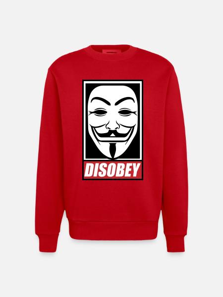 Disobey Colors changeable - Heavyweight Oversized Organic Crew Neck Made in EU - red