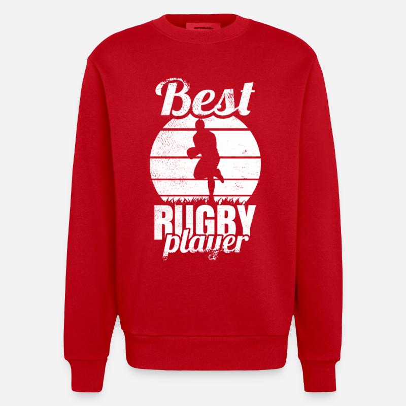 Bester Rugbyspieler - Heavyweight Oversized Organic Crew Neck Made in EU - Rot