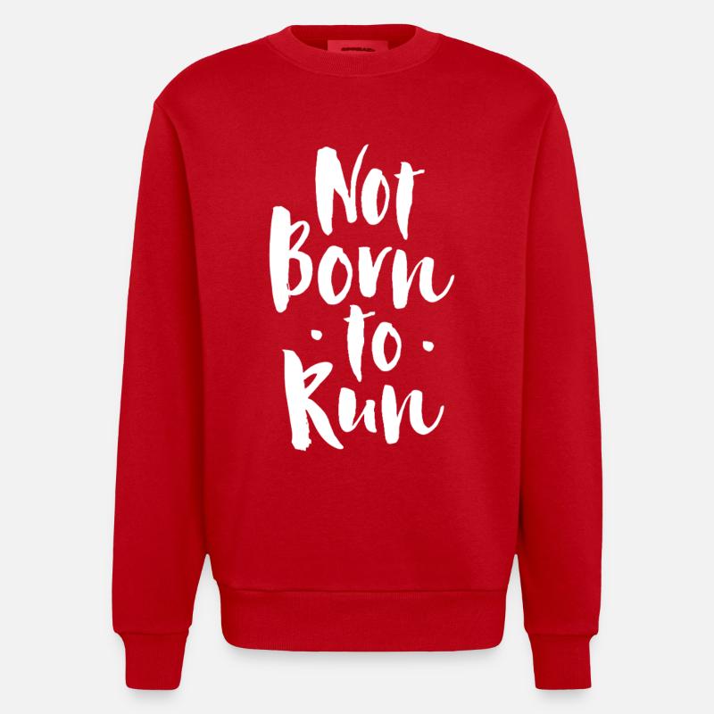 Pas né pour courir - Sweat bio épais oversize fabriqué en UE - rouge