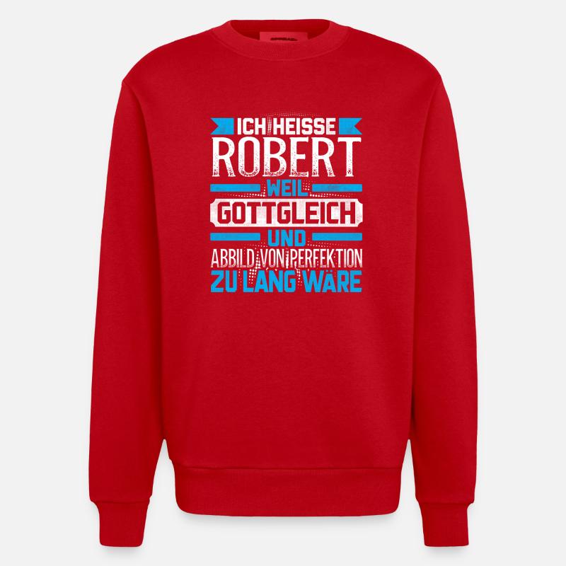 ROBERT - Gottgleich - Heavyweight Oversized Organic Crew Neck Made in EU - Rot