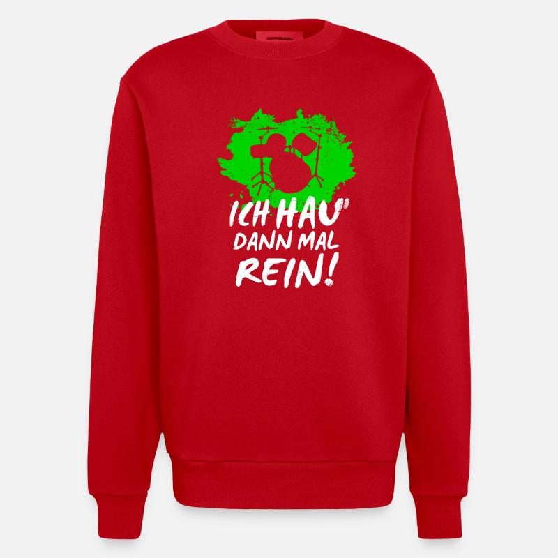 Drums - Heavyweight Oversized Organic Crew Neck Made in EU - Rot