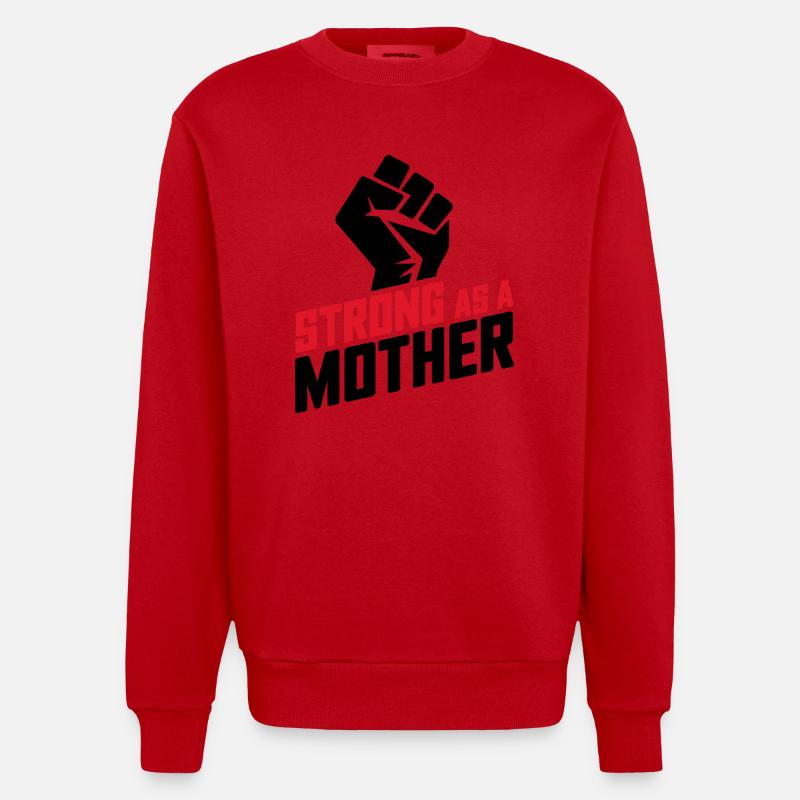 Forte comme une mère - Sweat bio épais oversize fabriqué en UE - rouge