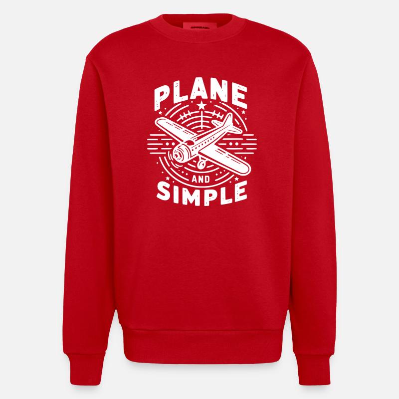Flach und einfach - Heavyweight Oversized Organic Crew Neck Made in EU - Rot