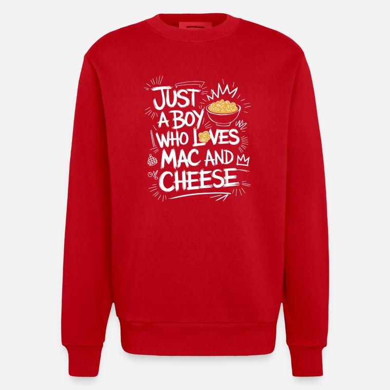 Fancy Mac 'n' Cheese - Heavyweight Oversized Organic Crew Neck Made in EU - red
