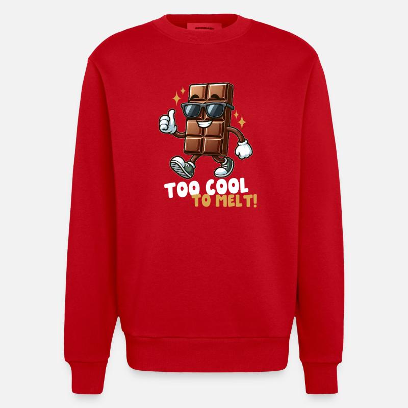 Barre de chocolat fraîche - Sweat bio épais oversize fabriqué en UE - rouge
