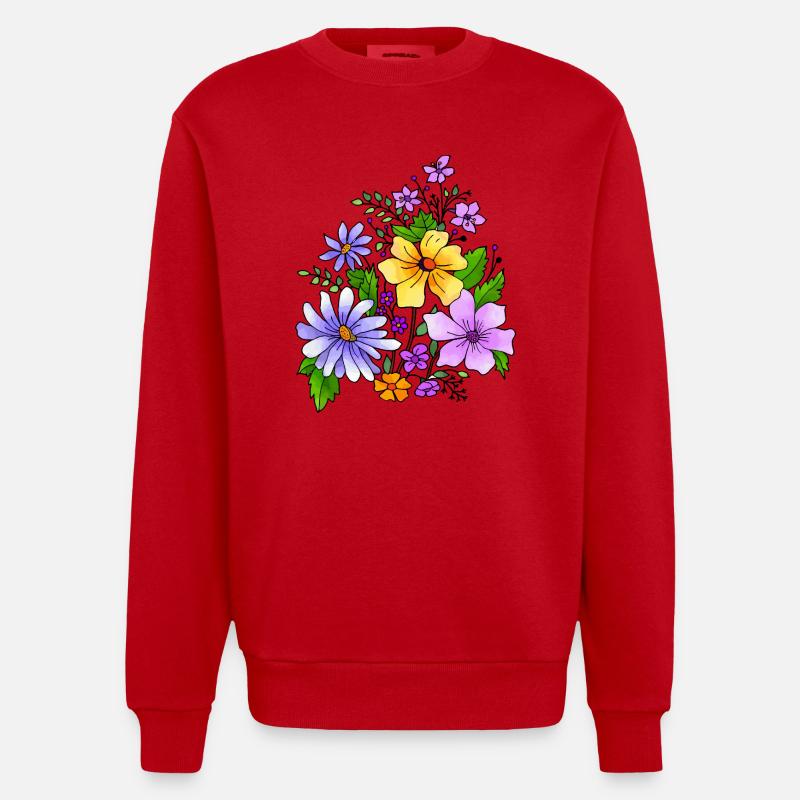 Fleur - Sweat bio épais oversize fabriqué en UE - rouge