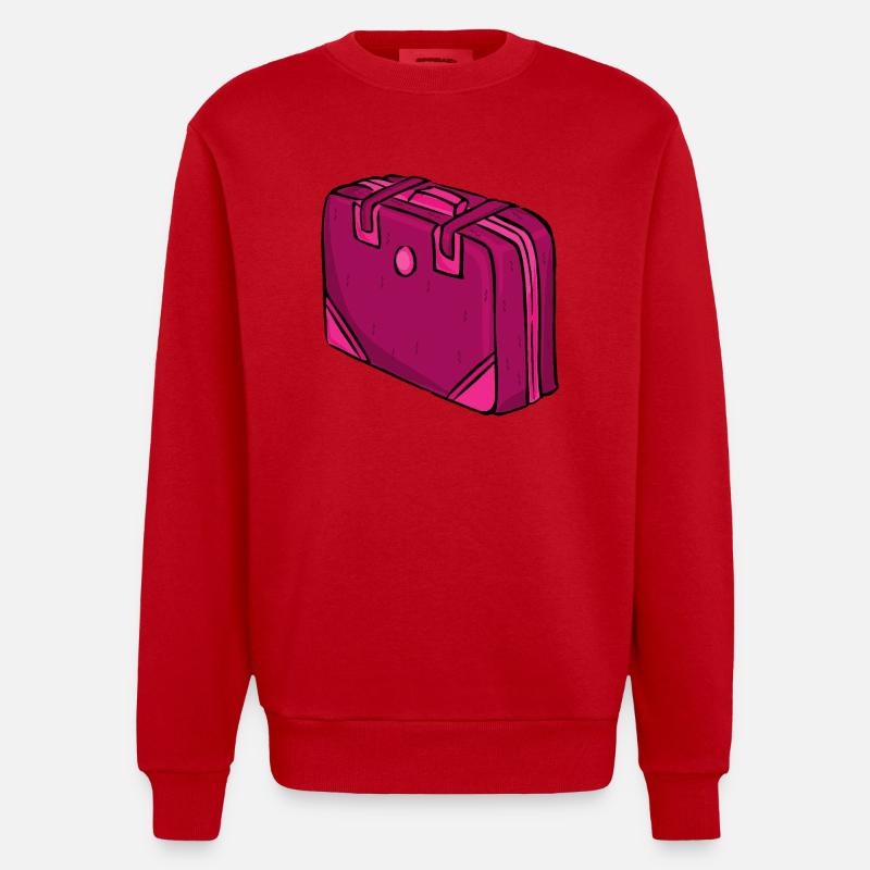 backpack suitcase rucksack bag aktenkoffer122 - Heavyweight Oversized Organic Crew Neck Made in EU - Rot