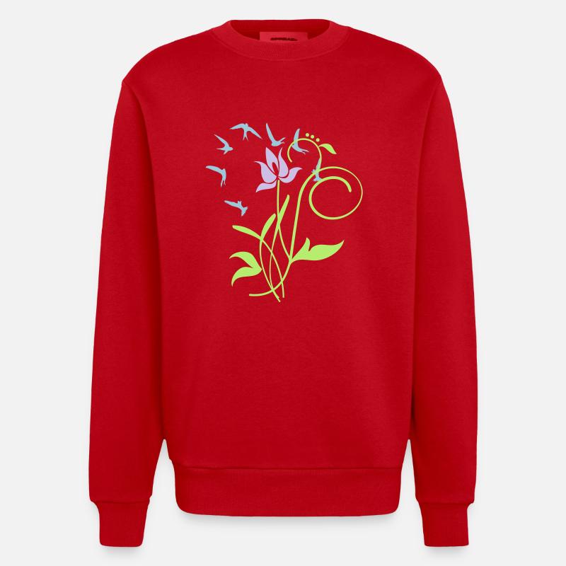 Orchidee / orchid (2c) - Heavyweight Oversized Organic Crew Neck Made in EU - Rot