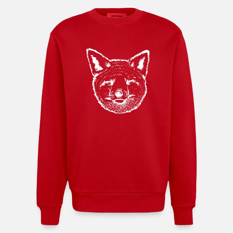 FoxHead Blanc - Sweat bio épais oversize fabriqué en UE - rouge