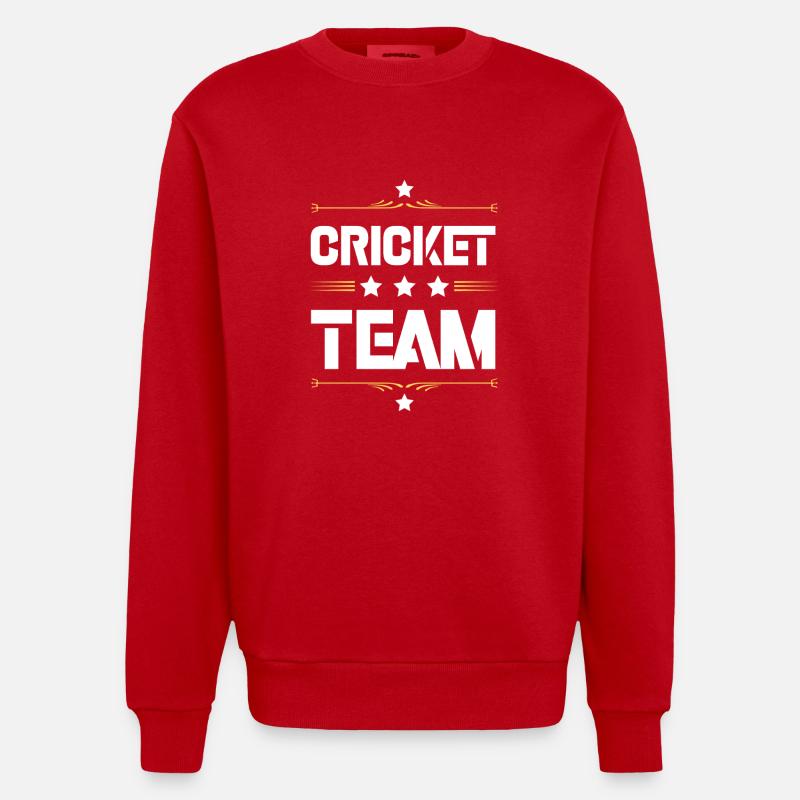 Équipe de cricket - Sweat bio épais oversize fabriqué en UE - rouge