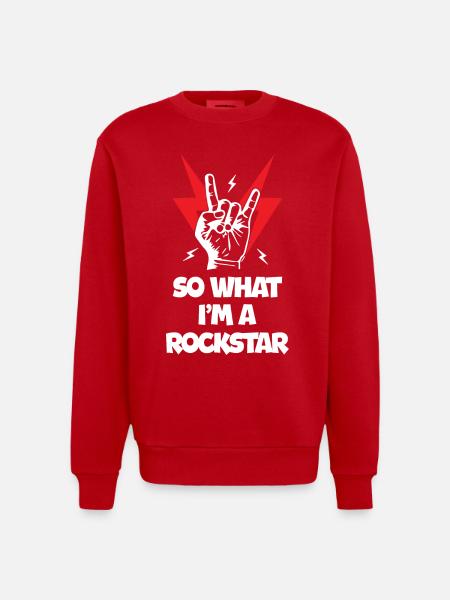 So What I Am Rockstars - Heavyweight Oversized Organic Crew Neck Made in EU - red
