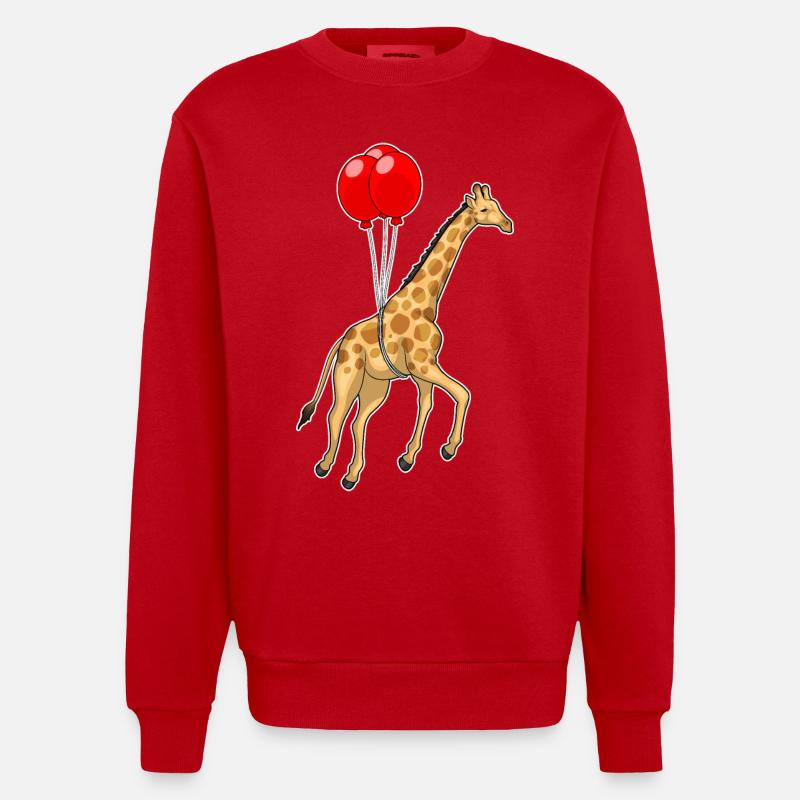 Ballon girafe - Sweat bio épais oversize fabriqué en UE - rouge