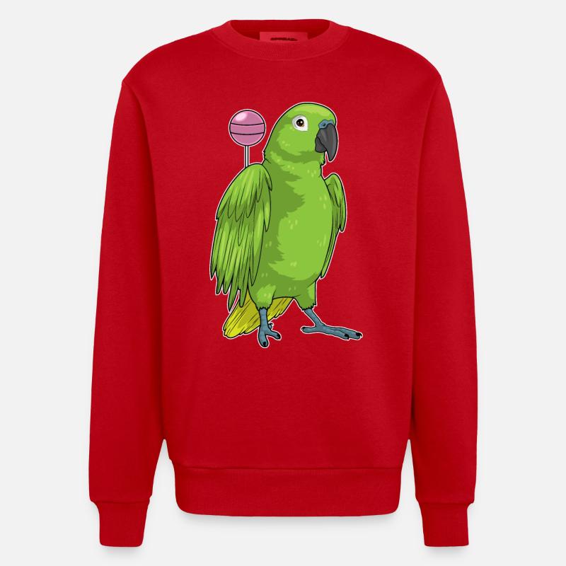 Perroquet Sucette - Sweat bio épais oversize fabriqué en UE - rouge