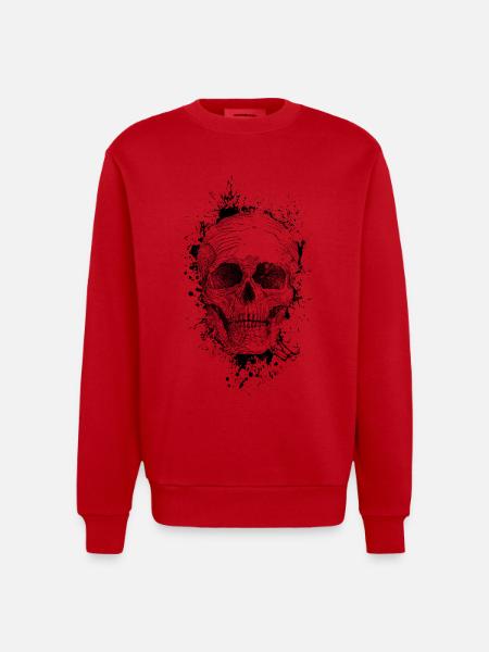 Crâne - Sweat bio épais oversize fabriqué en UE - rouge