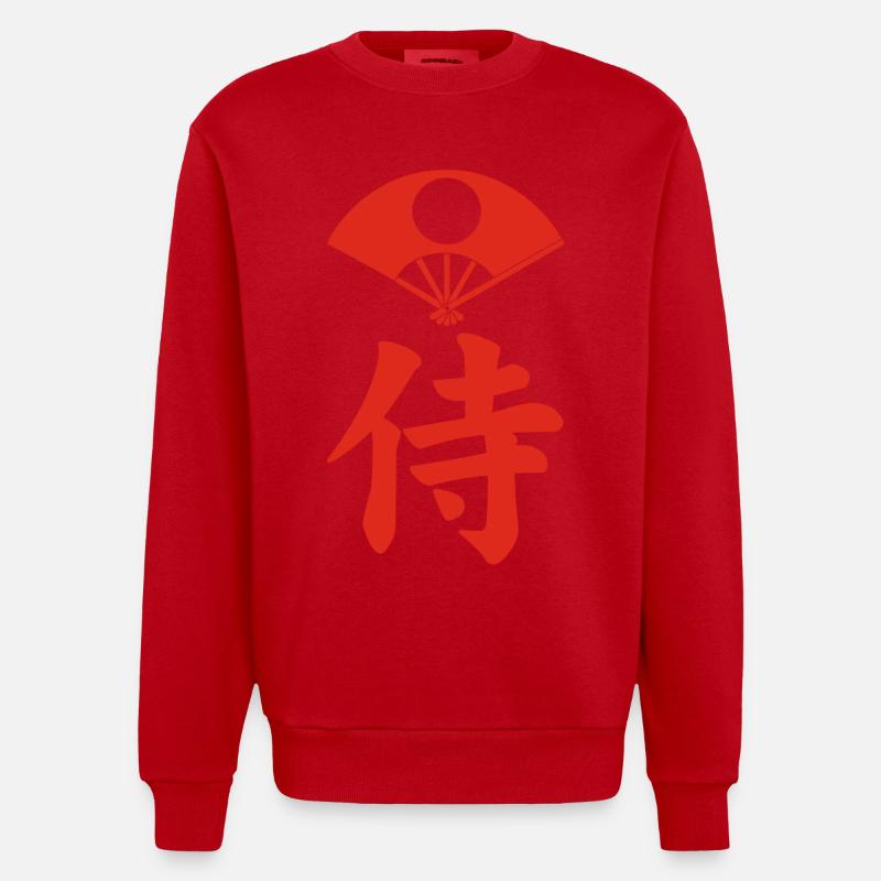 Emblème samouraï du clan Satake (rouge) - Sweat bio épais oversize fabriqué en UE - rouge