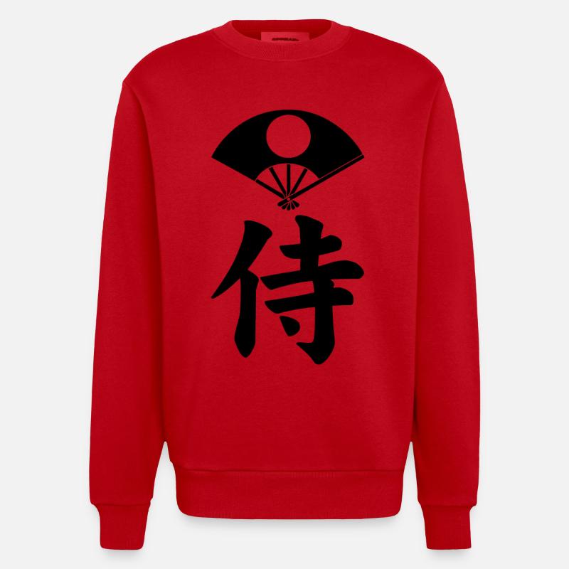 Emblème samouraï du clan Satake (noir) - Sweat bio épais oversize fabriqué en UE - rouge