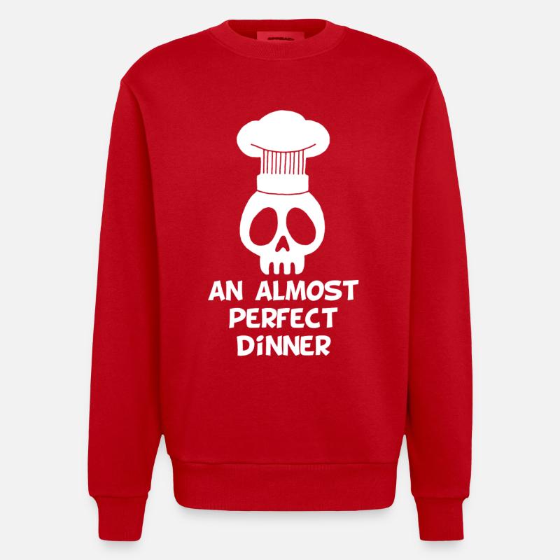 An almost perfect dinner - Heavyweight Oversized Organic Crew Neck Made in EU - red