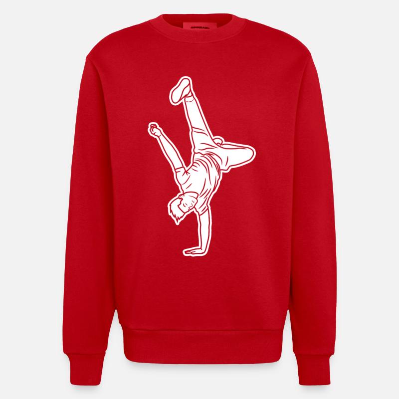 B Boy Skizze - Heavyweight Oversized Organic Crew Neck Made in EU - Rot