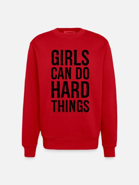 Mädchen können harte Dinge tun - Heavyweight Oversized Organic Crew Neck Made in EU - Rot