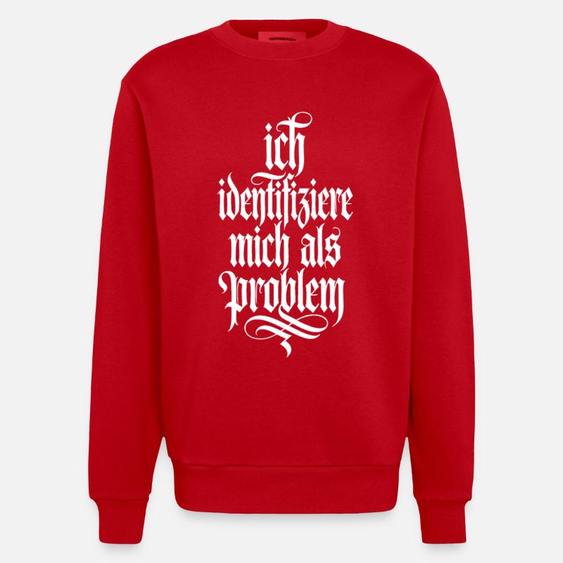 I identify as a problem - Heavyweight Oversized Organic Crew Neck Made in EU - red