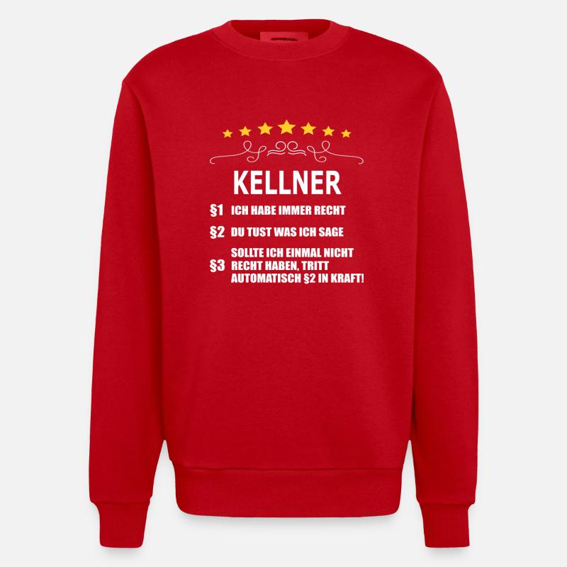 KELLNER - Heavyweight Oversized Organic Crew Neck Made in EU - Rot