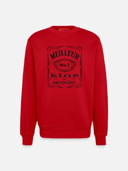 Meilleur kiné du monde - Heavyweight Oversized Organic Crew Neck Made in EU - red
