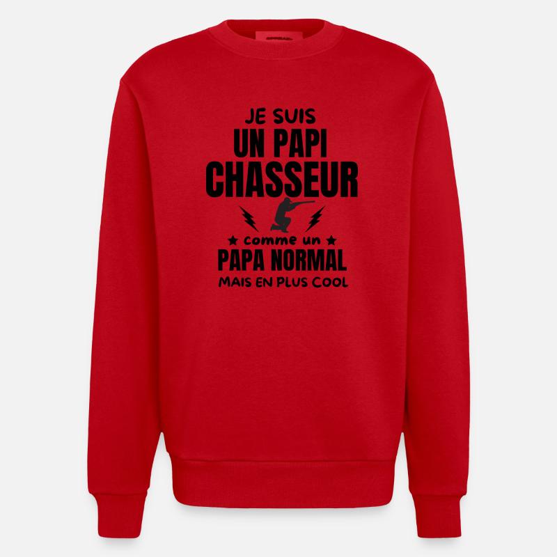 PAPI CHASSEUR - Sweat bio épais oversize fabriqué en UE - rouge